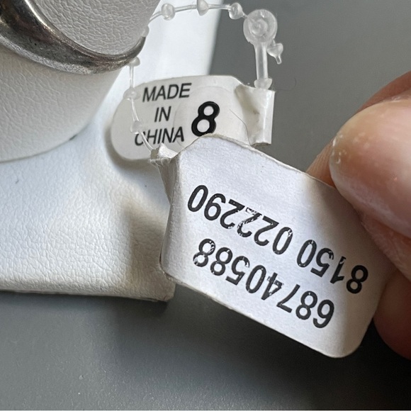 Free People Silver Tone Onyx Dome Ring, Size 8, NWT - Picture 10 of 13